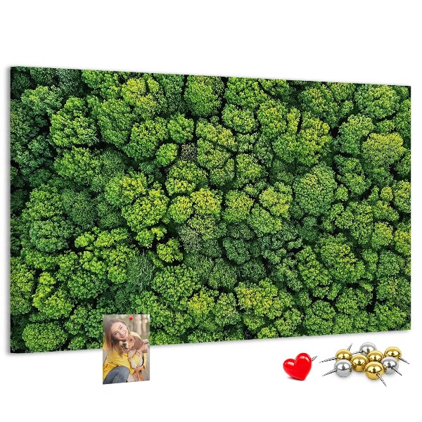 Panou de pluta O pădure verde cu vegetație densă