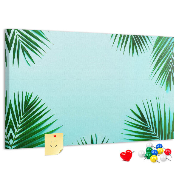 Panou din pluta Frunze tropicale pe fundal albastru
