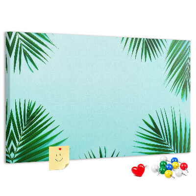 Panou din pluta Frunze tropicale pe fundal albastru