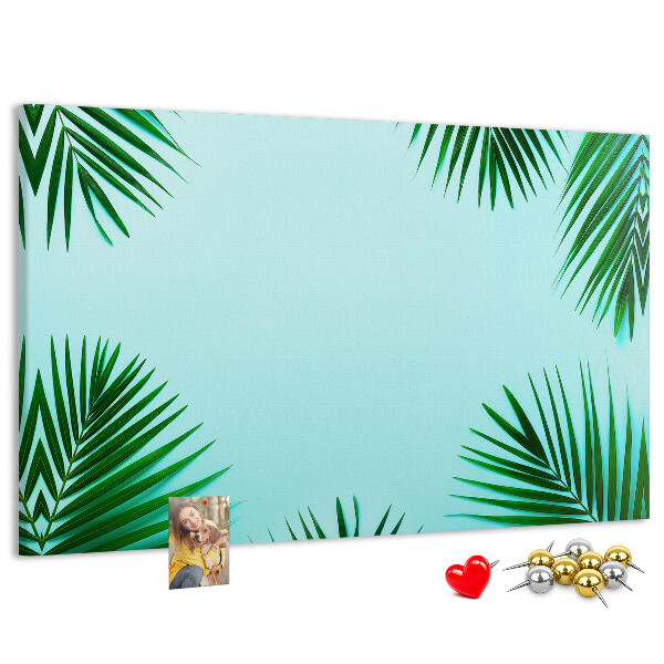 Panou din pluta Frunze tropicale pe fundal albastru