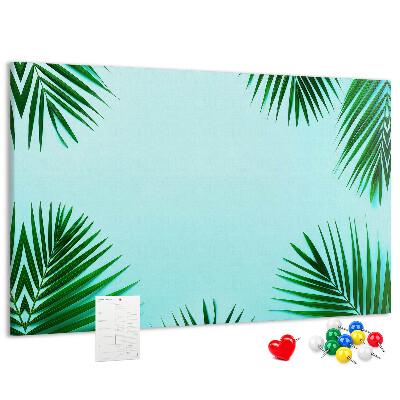 Panou din pluta Frunze tropicale pe fundal albastru