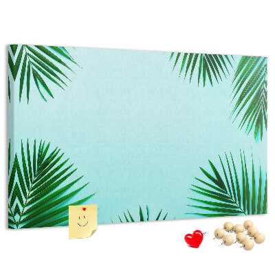Panou din pluta Frunze tropicale pe fundal albastru