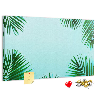 Panou din pluta Frunze tropicale pe fundal albastru