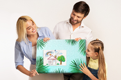 Panou din pluta Frunze tropicale pe fundal albastru