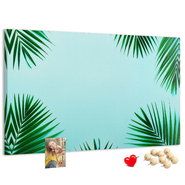 Panou din pluta Frunze tropicale pe fundal albastru