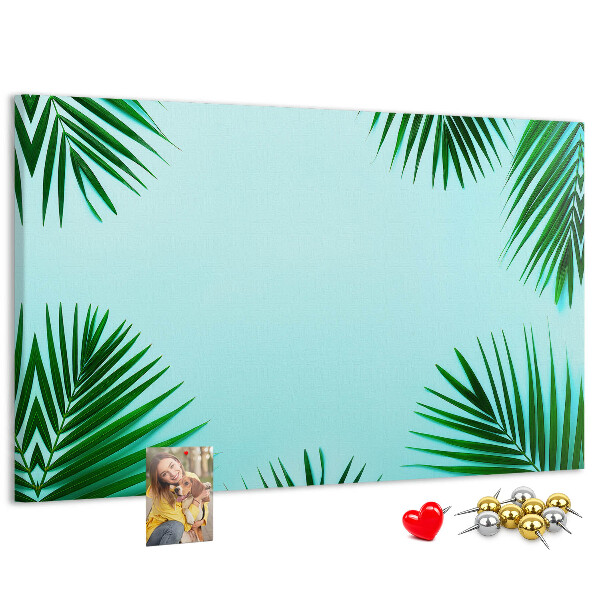 Panou din pluta Frunze tropicale pe fundal albastru