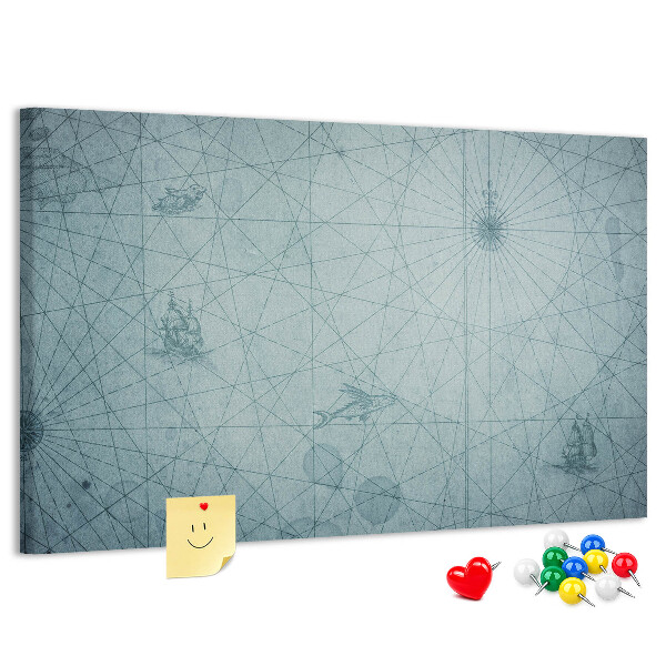 Panou din pluta Hartă antică cu modele geometrice