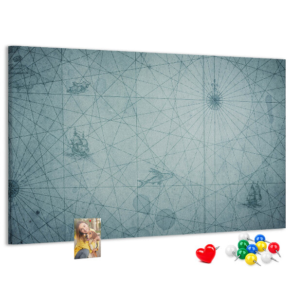 Panou din pluta Hartă antică cu modele geometrice