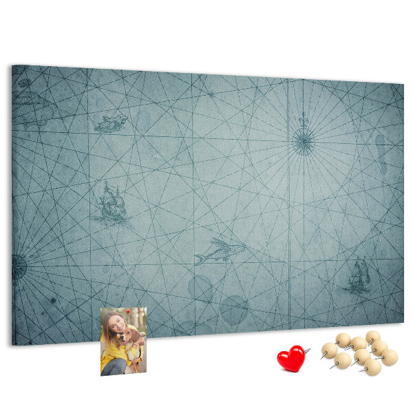 Panou din pluta Hartă antică cu modele geometrice