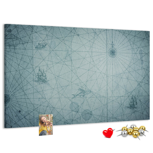 Panou din pluta Hartă antică cu modele geometrice