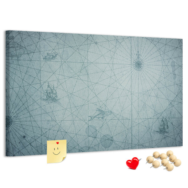 Panou din pluta Hartă antică cu modele geometrice