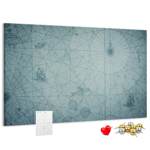 Panou din pluta Hartă antică cu modele geometrice