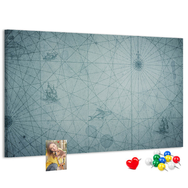 Panou din pluta Hartă antică cu modele geometrice