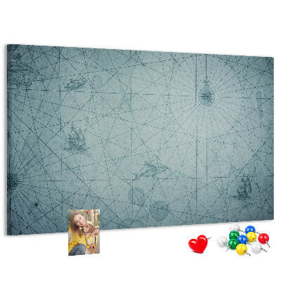 Panou din pluta Hartă antică cu modele geometrice