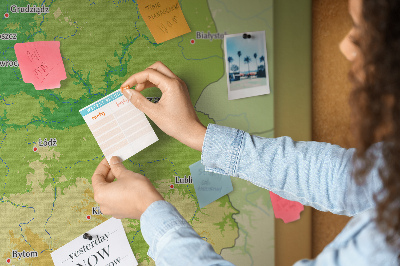 Panou din pluta Harta Poloniei cu Varșovia marcată