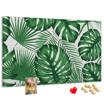 Panou de pluta Numeroase frunze de plante tropicale în verde