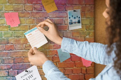 Panou din pluta Zid de cărămidă colorat într-un curcubeu