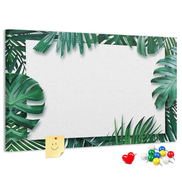 Panou din pluta Frunze verzi într-un stil tropical.