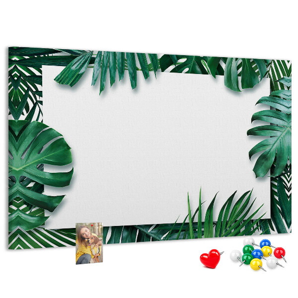 Panou din pluta Frunze verzi într-un stil tropical.