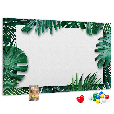 Panou din pluta Frunze verzi într-un stil tropical.