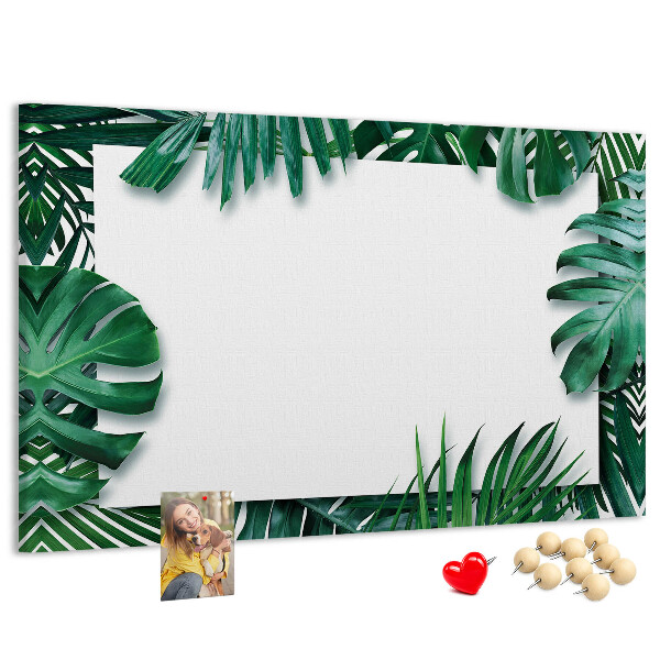 Panou din pluta Frunze verzi într-un stil tropical.