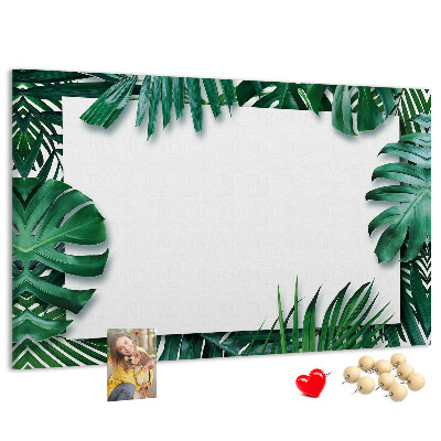 Panou din pluta Frunze verzi într-un stil tropical.