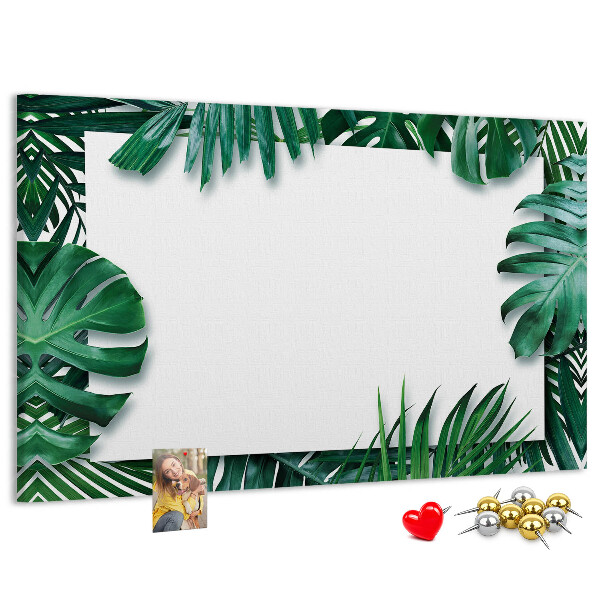 Panou din pluta Frunze verzi într-un stil tropical.