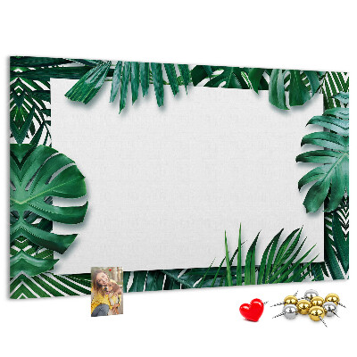 Panou din pluta Frunze verzi într-un stil tropical.