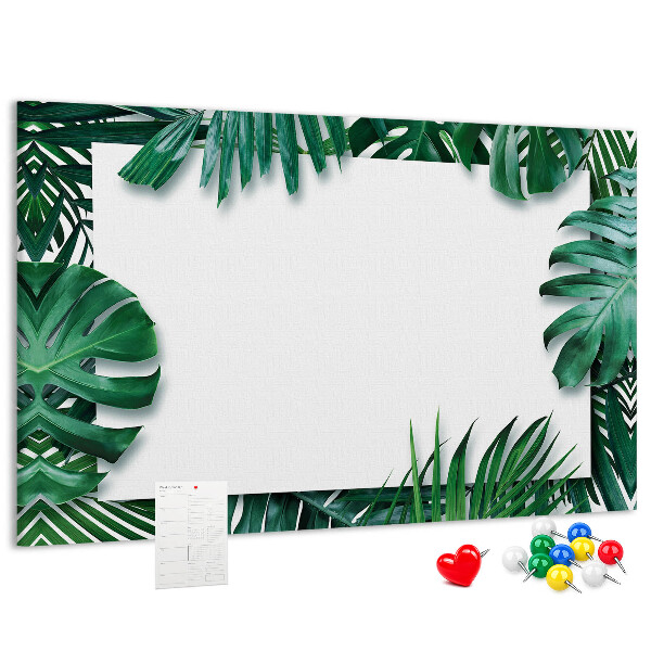Panou din pluta Frunze verzi într-un stil tropical.