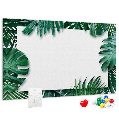 Panou din pluta Frunze verzi într-un stil tropical.