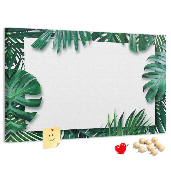 Panou din pluta Frunze verzi într-un stil tropical.
