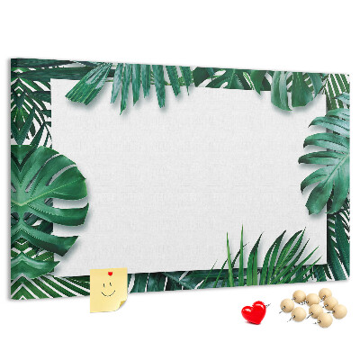 Panou din pluta Frunze verzi într-un stil tropical.