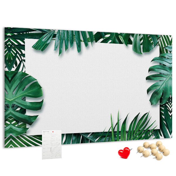 Panou din pluta Frunze verzi într-un stil tropical.