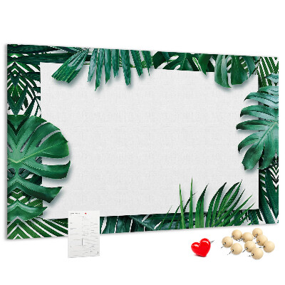 Panou din pluta Frunze verzi într-un stil tropical.