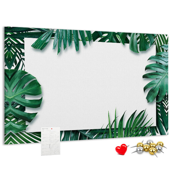 Panou din pluta Frunze verzi într-un stil tropical.