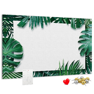 Panou din pluta Frunze verzi într-un stil tropical.
