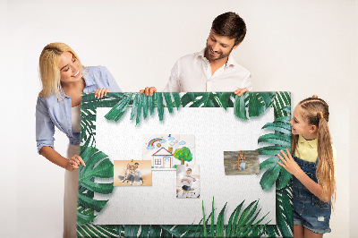 Panou din pluta Frunze verzi într-un stil tropical.