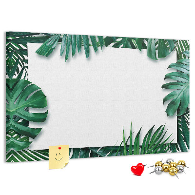 Panou din pluta Frunze verzi într-un stil tropical.