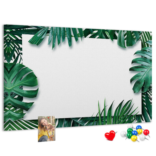 Panou din pluta Frunze verzi într-un stil tropical.