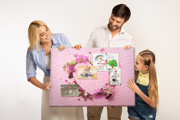Panou de pluta Model floral în formă de inimă