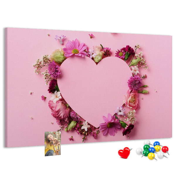 Panou de pluta Model floral în formă de inimă