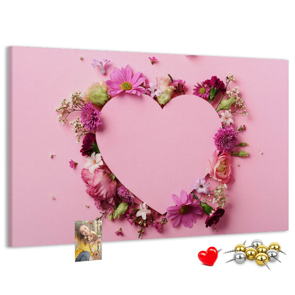 Panou de pluta Model floral în formă de inimă