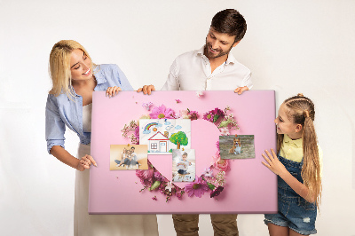 Panou de pluta Model floral în formă de inimă