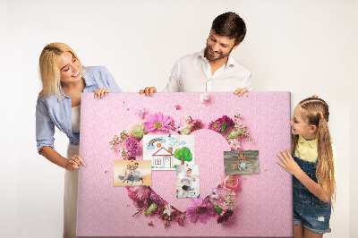 Panou de pluta Model floral în formă de inimă