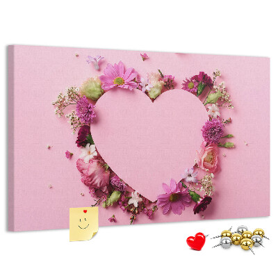 Panou de pluta Model floral în formă de inimă