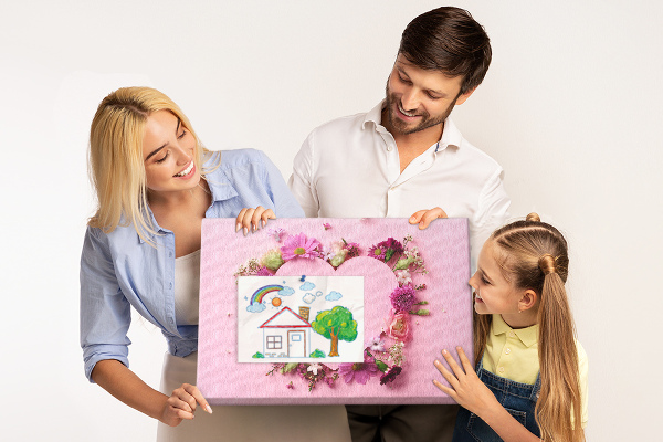 Panou de pluta Model floral în formă de inimă