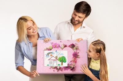 Panou de pluta Model floral în formă de inimă