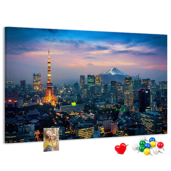 Panou din pluta Apus de soare peste Tokyo cu Fuji