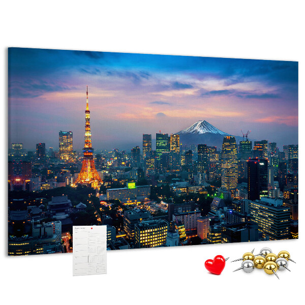 Panou din pluta Apus de soare peste Tokyo cu Fuji