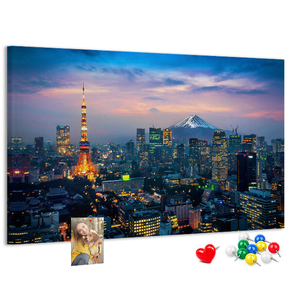 Panou din pluta Apus de soare peste Tokyo cu Fuji